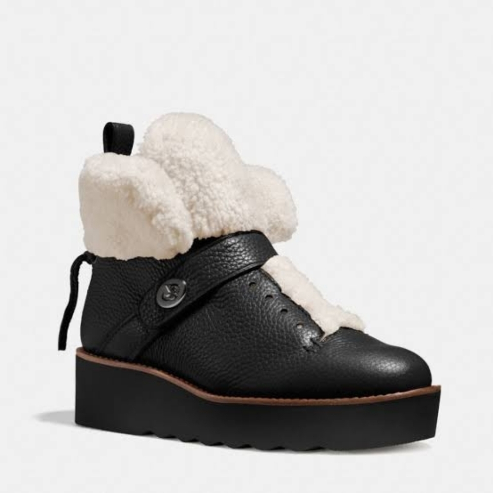 coach shearling city hiker urban winter boot